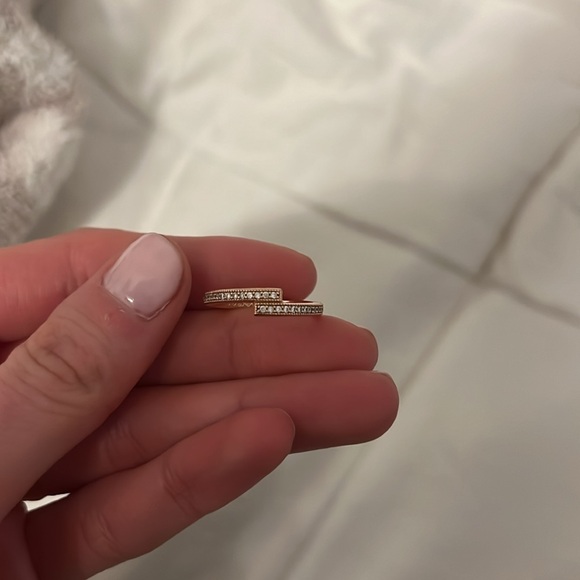 Rose gold Pandora CZ overlapping sparkle ring - 6 - Picture 2 of 4